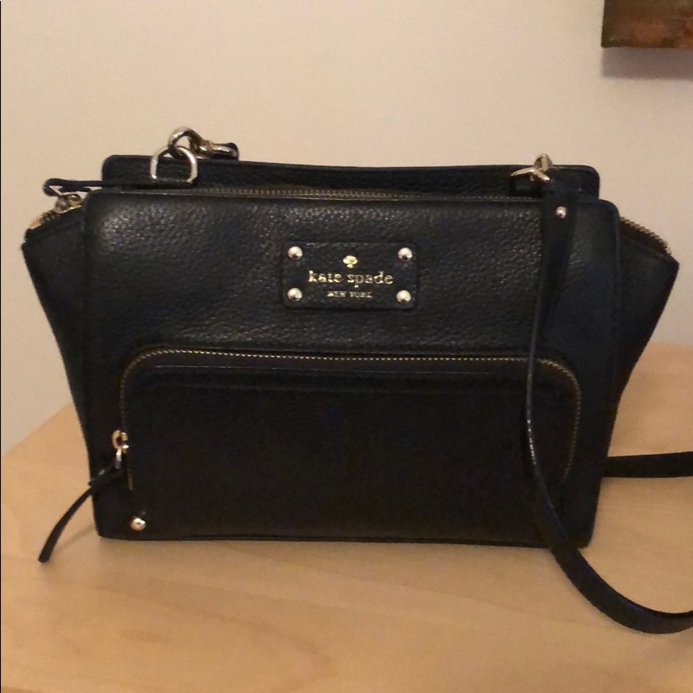 Kate Spade black leather shoulder bag